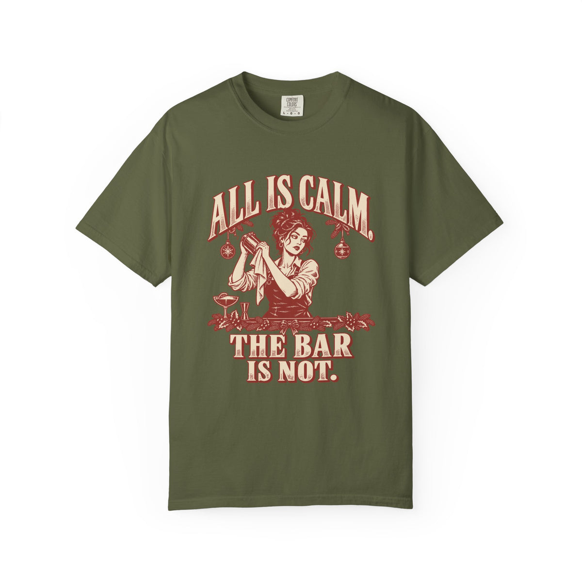 All Is Calm Female Bartender T-Shirt